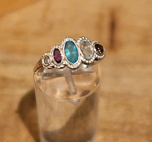 NEW! Bague fine en argent 925 et très belle association de pierres - modèle "glacier"