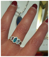 NEW! Bague fine en argent 925 et très belle association de pierres - modèle "glacier"