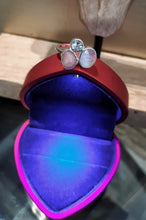 Jolie bague en argent avec opale rose, pierre de lune et aquamarine - NEW