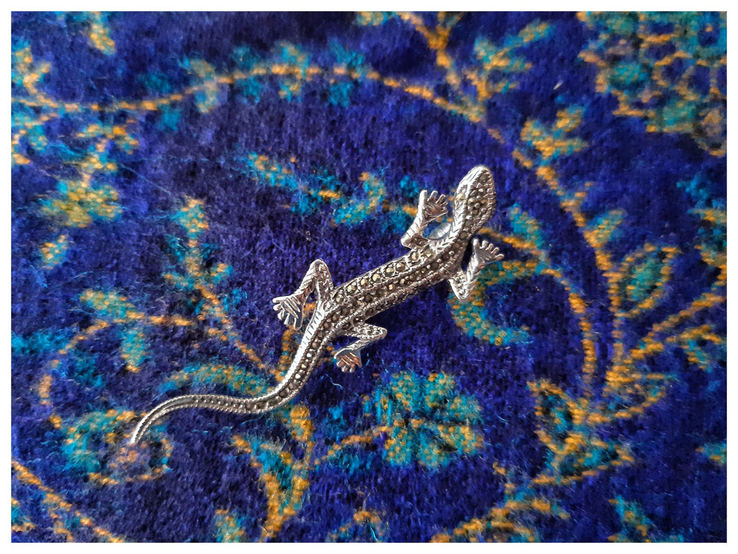 Très belle broche Gecko en argent 925 - Pièce unique - NEW