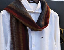 Écharpe lignée en dégradé de tons chauds, mixte, Made in Italy - Réassort 2023