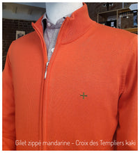 Gilet mandarine zippé - Croix des Templiers kaki - NEW