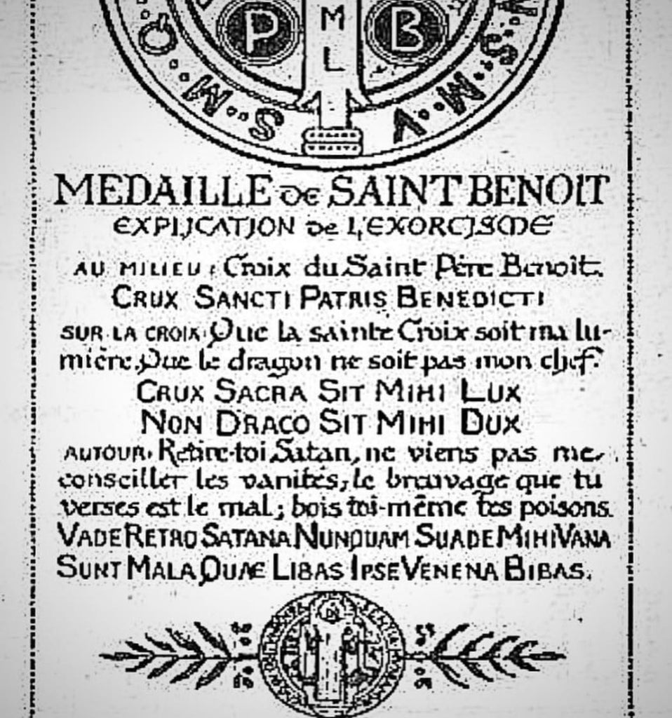 Crucifix Saint Benoît Argent Sterling 925 Vieilli – Pendentif Croix Médaille Recto-Verso 3 X 1,9 Cm Unisexe