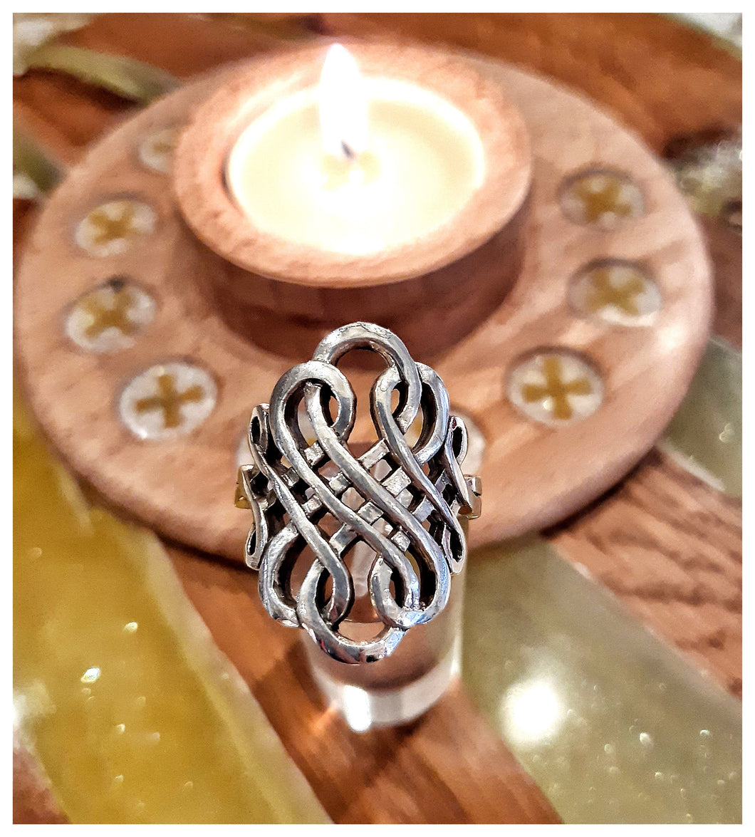 Très belle bague celtique stylisée en argent - NEW 2023