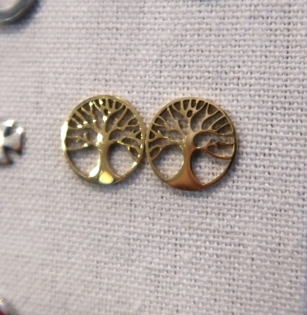 Boucles d'oreilles en vermeil (or sur argent 925) Arbre de vie - NEW