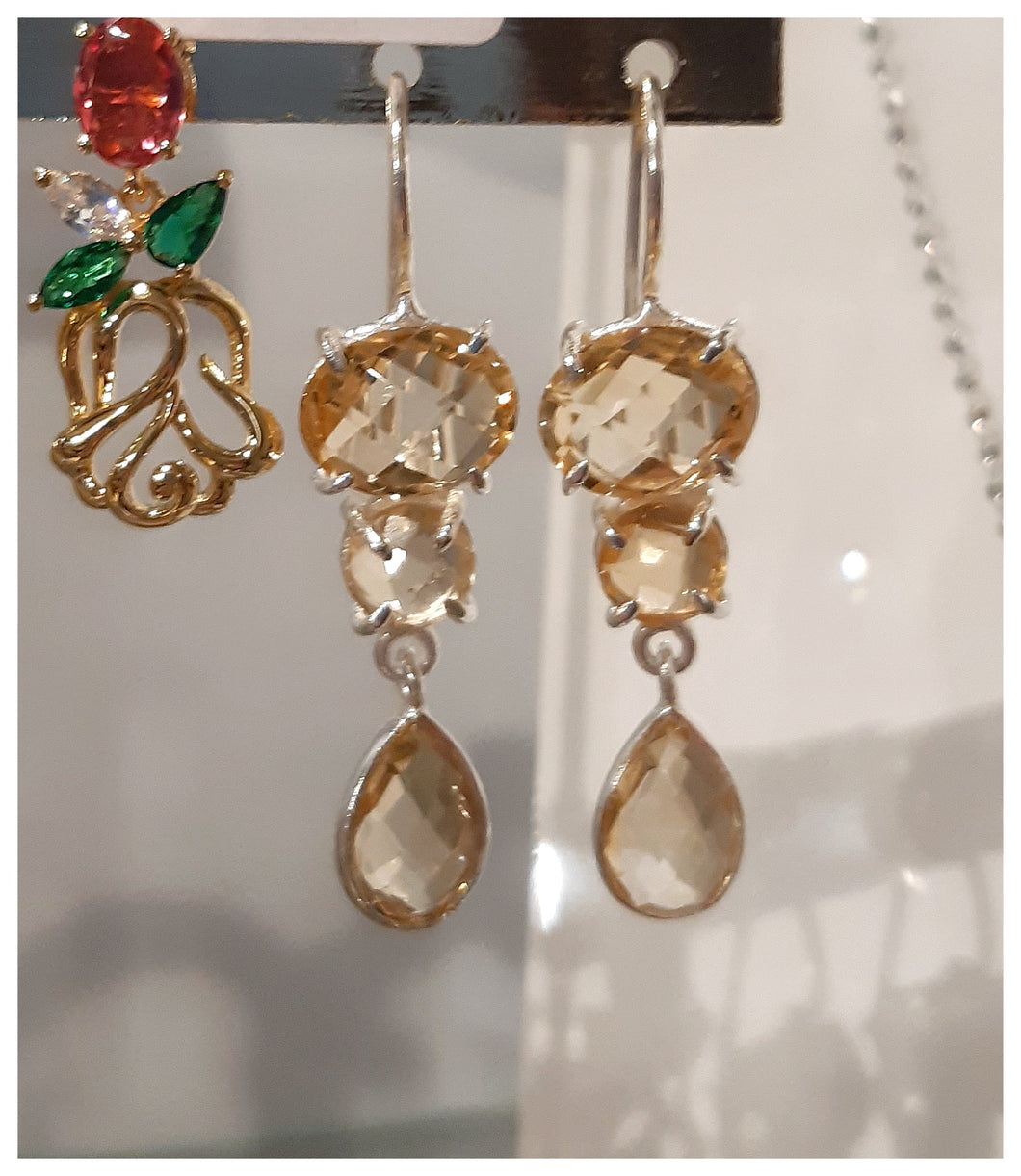 Boucles d'oreilles en argent & citrines - toniques et positives - NEW 2023