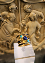 Bague en argent, vermeil, turquoises et lapis lazuli - Reproduction historique