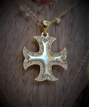 Croix des Templiers en vermeil et zircons - Création Templar Soul