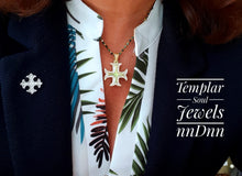Croix des Templiers en vermeil et zircons - Création Templar Soul