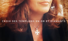 Croix des Templiers en OR FIN 18 CARATS et 85 diamants sertis