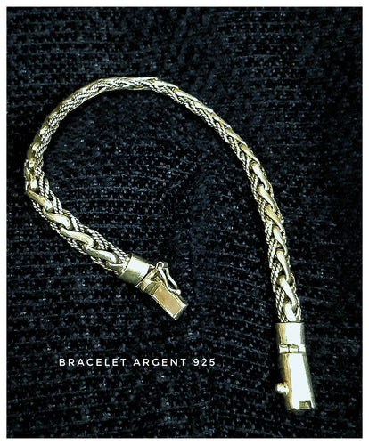 Superbe bracelet en argent 925 tressé à l'ancienne - NEW