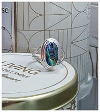 Bague hypnotique en argent et nacre d'abalone - NEW 2024