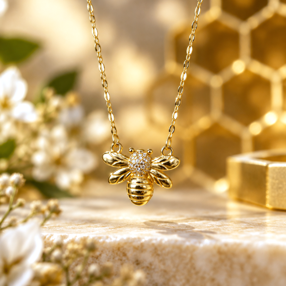 Collier Abeille – Vermeil & Éclat Doré
