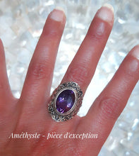 Superbe bague en argent &  améthyste violet intense  - NEW