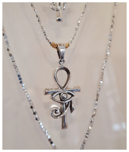 Pendentif Ankh / Croix de VIe avec oeil d'Horus - argent 925  - NEW