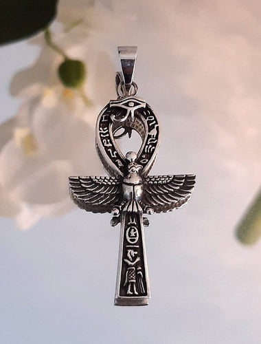 Superbe pendentif Ankh / Croix de VIe avec œil d'Horus - argent 925  - NEW
