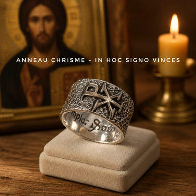 Anneau Chrisme en argent et cuivre - Création Templar Soul