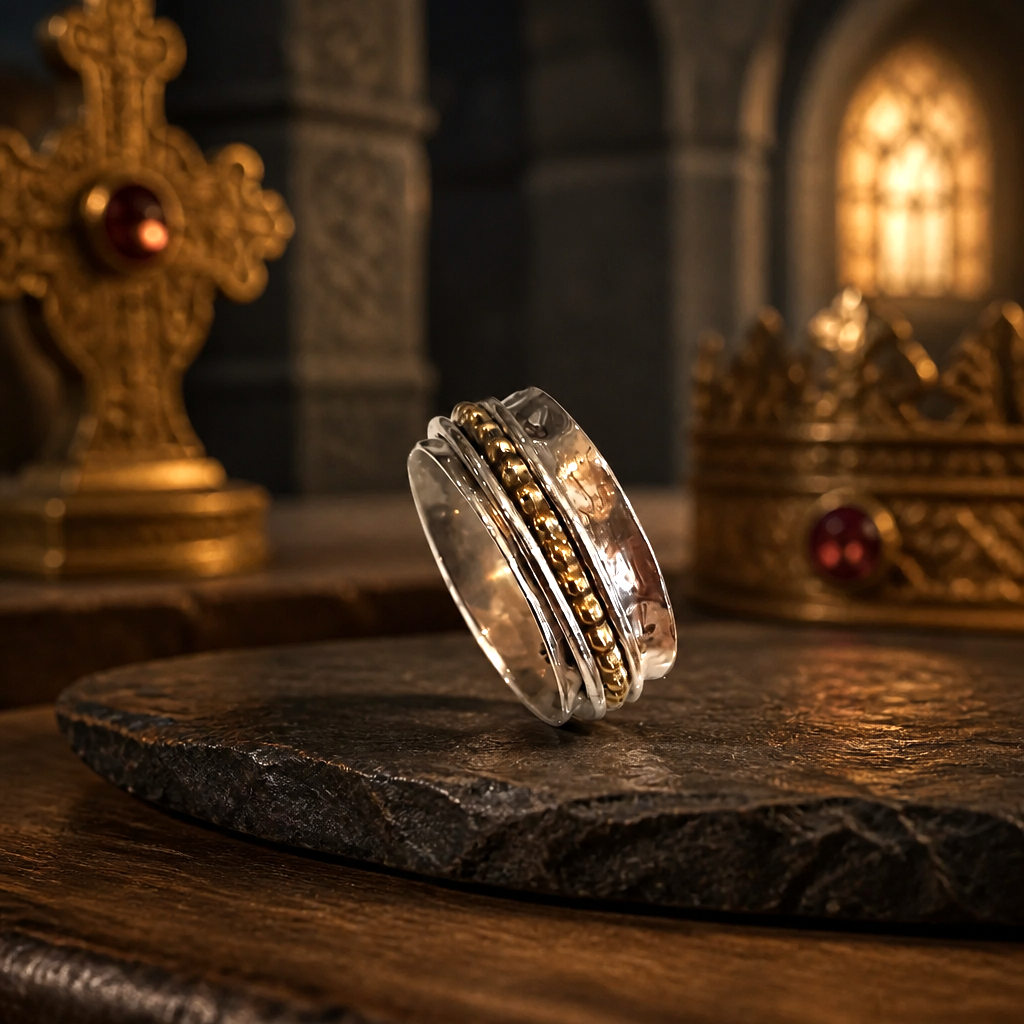 Anneau Mérovingien en argent 925 & cuivre - Réplique ancestrale
