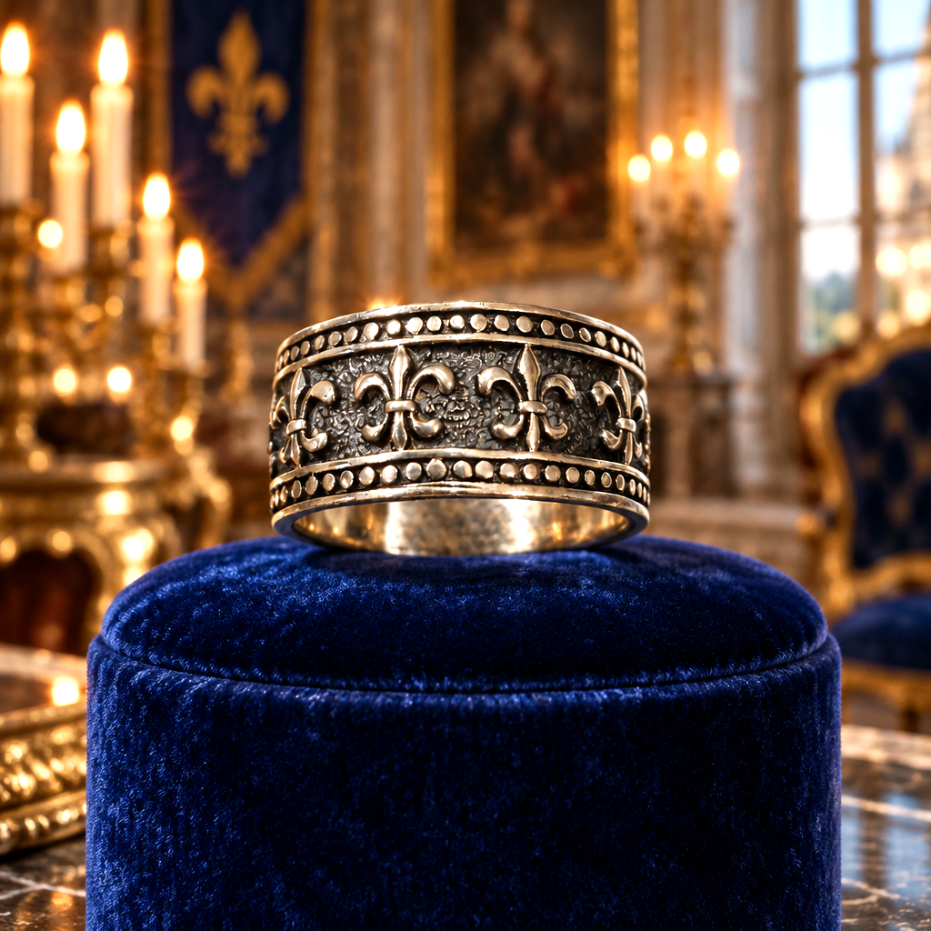 Anneau Royal aux Fleurs de Lys – Argent 925