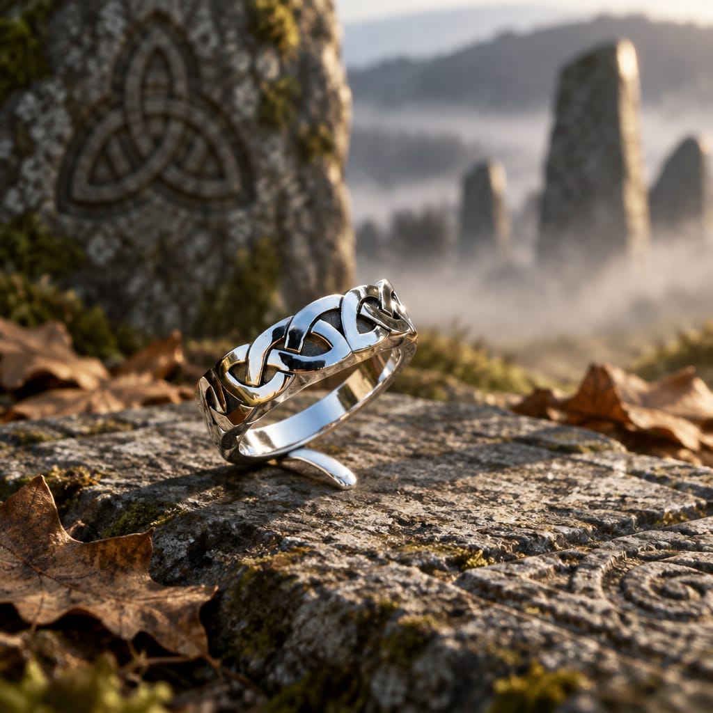 Anneau Celtique aux Triquetras en Argent 925