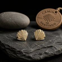 Boucles d'oreilles Coquilles "Camino de Santiago" - Vermeil et zircons