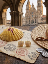 Boucles d'oreilles Coquilles "Camino de Santiago" - Vermeil et zircons