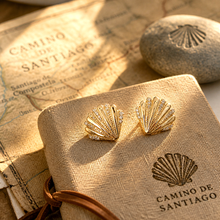 Boucles d'oreilles Coquilles "Camino de Santiago" - Vermeil et zircons