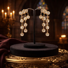 Boucles d'oreilles Cascades scintillantes en inox mordoré & cristaux Swarovski - NEW