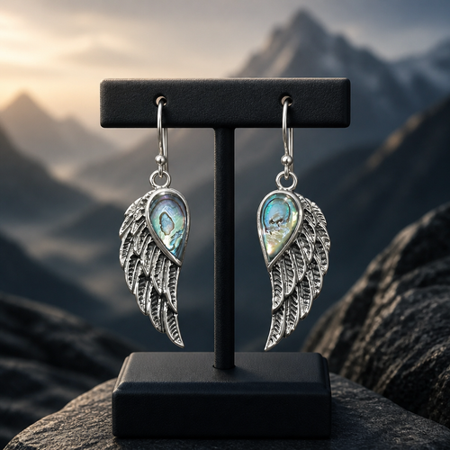 Boucles d'oreilles Ailes d'Ange en argent & abalone - NEW