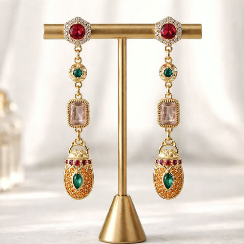 Vendues - Très belles boucles d'oreilles en baroques en vermeil & cristaux - Gamme Florentine