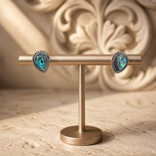Boucles d'oreilles "Eclat du Paon" - Gouttes en argent & abalone - NEW