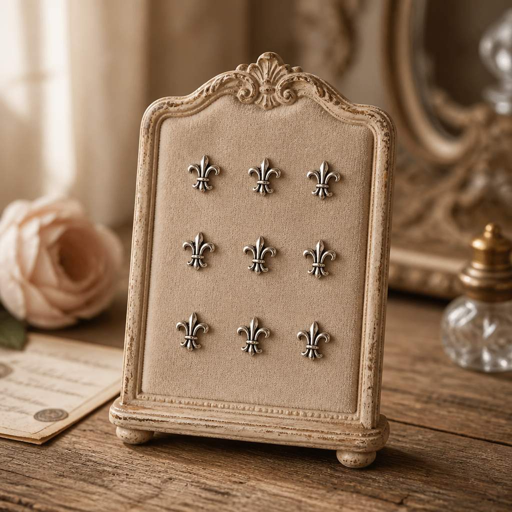 Petites boucles d'oreilles en argent 925 Fleur de Lys