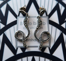 Boucles d'oreilles "Belle Epoque" serpents en argent & marcassites - NEW