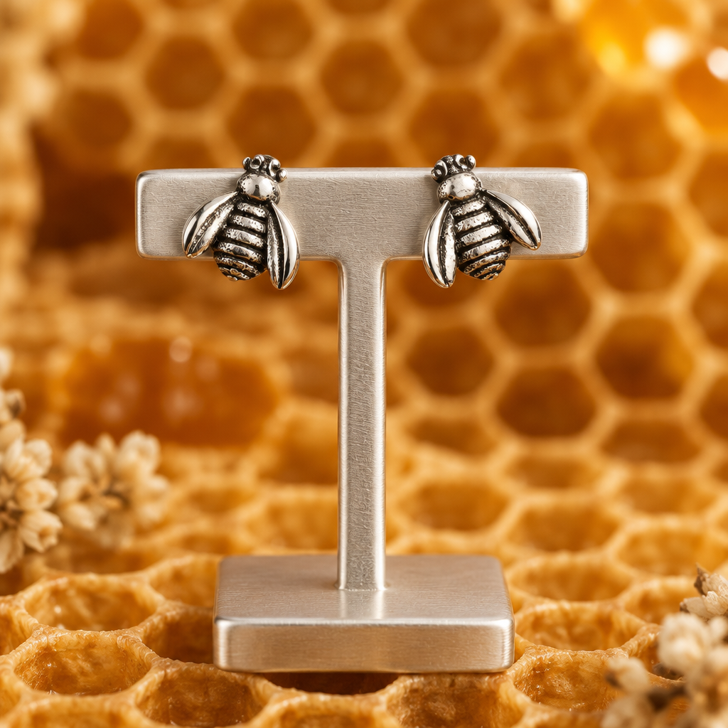 Petites Boucles d'Oreilles Abeilles – Argent 925