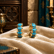 Boucles d'Oreilles Éclats de Turquoise – Vermeil et Turquoises Véritables