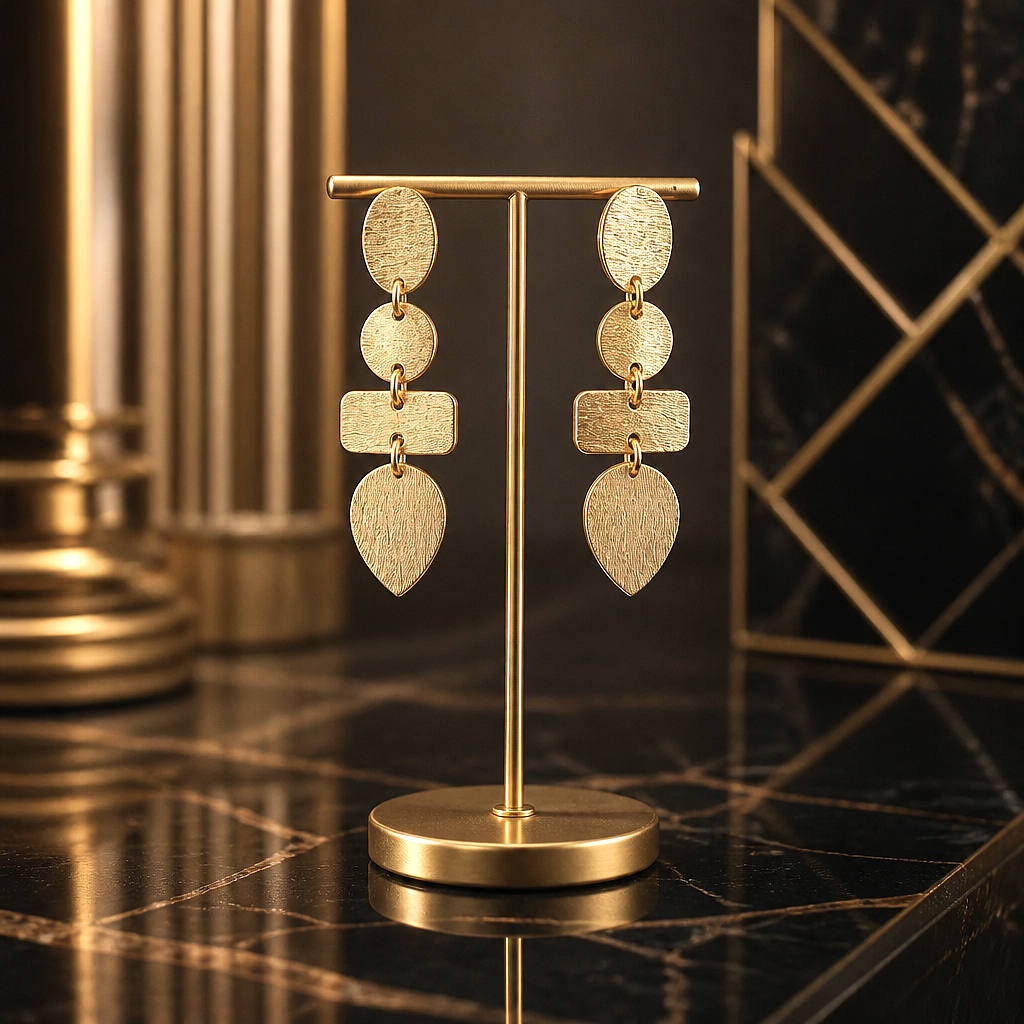 Boucles d'oreiles Éclat Art Déco — Plaqué Or