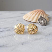 Boucles d'oreilles Coquilles "Camino de Santiago" - Vermeil et zircons