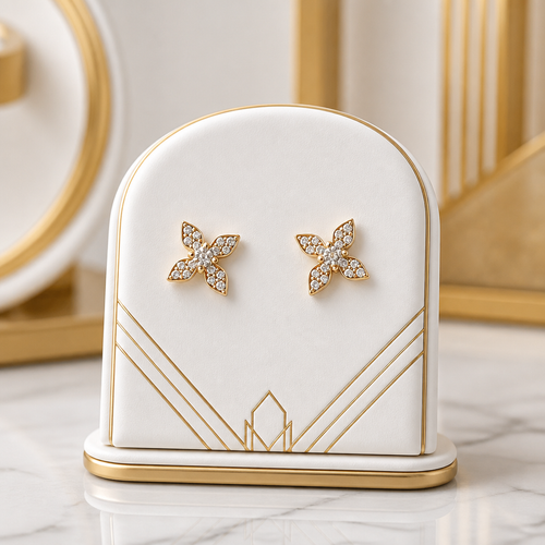 Boucles Croix de Lumière - Vermeil & Zircons naturels