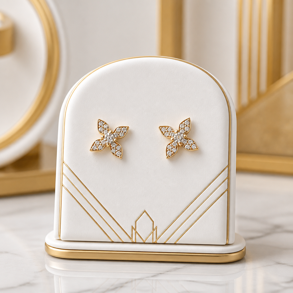 Boucles Croix de Lumière - Vermeil & Zircons naturels