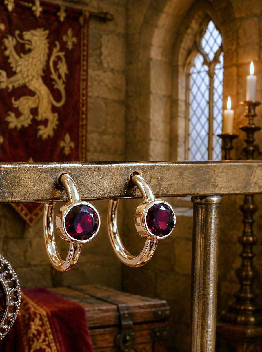 Boucles d'oreilles en argent et grenats - Intersection moderne & médiévale