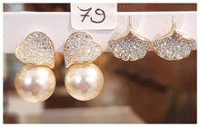 Splendides boucles d'oreilles en argent, perles & coeur en diamants de synthèse - NEW