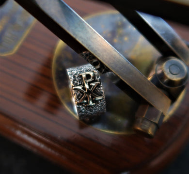 Anneau Chrisme en argent et cuivre - Création Templar Soul