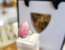 Bague en argent & cabochon de Cobalt rose, pierre de l'Amour inconditionnel - PIÈCE UNIQUE