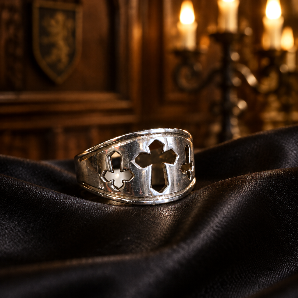 Bague Saint-Pierre – Trois Croix en Argent 925