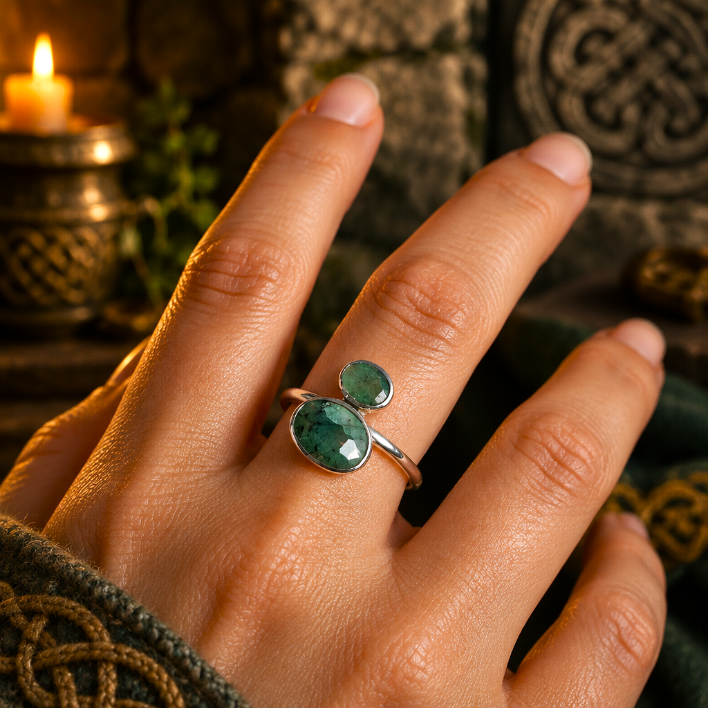 Bague Émeraudes du Brésil – Pièce Unique en Argent 925