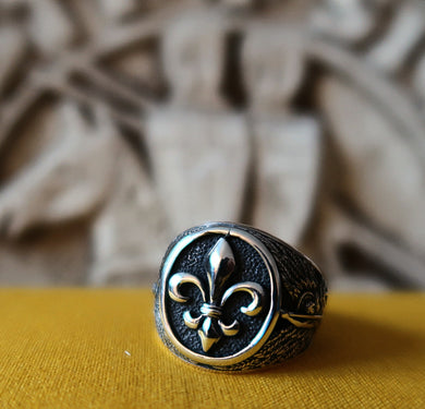 NEW - Chevalière Fleur de Lys & Archange Saint-Michel - argent 925