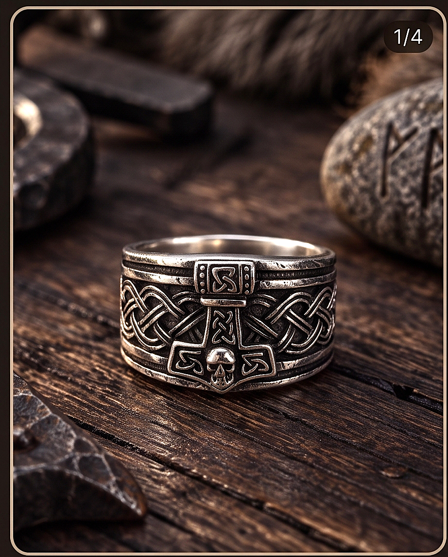 Bague Mjölnir - Le Marteau de Thor en argent 925
