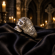 Bague Memento Mori – Crâne Gothique Ajouré en Argent 925