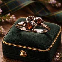 Bague fine en argent 925 avec très beaux quartz fumés - Pierre des Highlanders - NEW