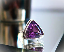 Superbe bague en argent &  améthyste violet intense  - NEW